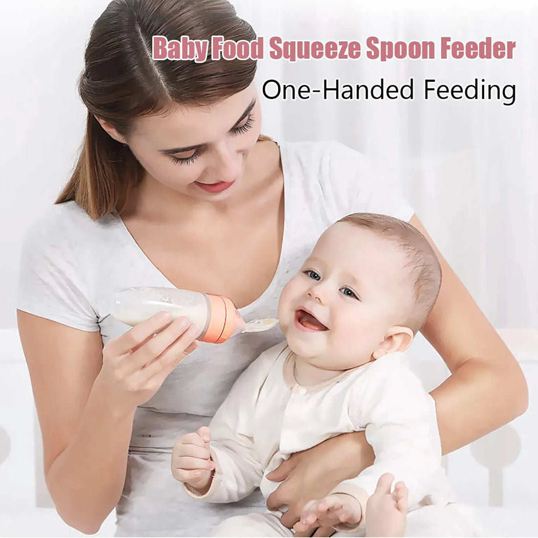 Depressible Silicone Bottle Feeding Safe Baby Feeding Toddler Squeeze