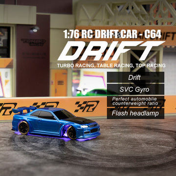 C64 Micro RC Drift Car with P21-SVC Remote - Hobby Grade Desktop Racer